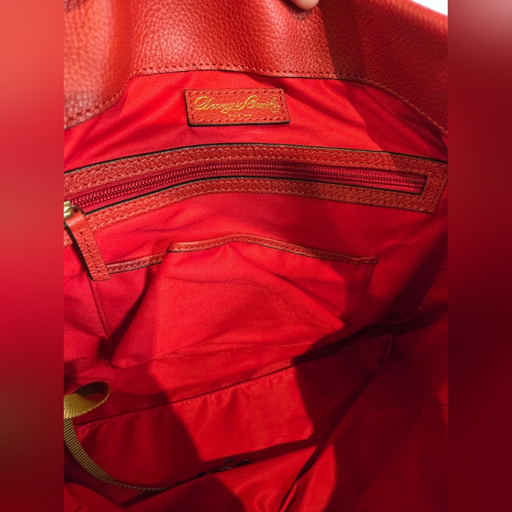 Dooney & Bourke Logo Lock Vibrant Red Hobo Bag - Picture 10 of 16